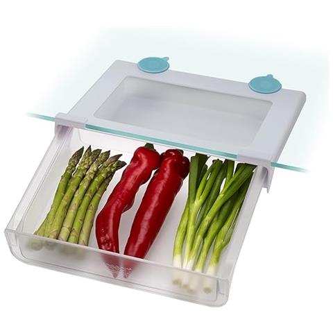 Cassetto Sospeso Fridgestore Per Frigorifero Ideale Per Spazio Aggiuntivo Con Ventose E Maniglia Colore Trasparente - Foto 1