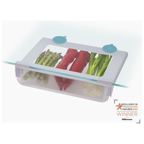 Cassetto Sospeso Fridgestore Per Frigorifero Ideale Per Spazio Aggiuntivo Con Ventose E Maniglia Colore Trasparente - Foto 2