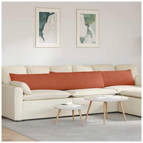 Cuscini da Divano 2 pcs Rosso Arancio 200 x 40 cm - Foto 2