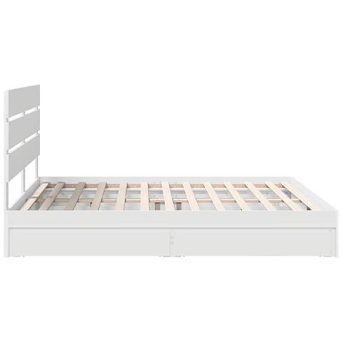 Letto con Contenitore Bianco 200 x 200 cm Legno multistrato - Foto 9