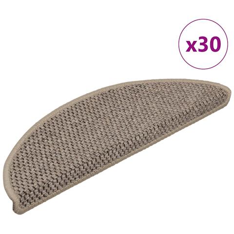 Tappeti Adesivi Scale Aspetto Sisal 30 pz 56x17x3cm Beige Scuro - Foto 1