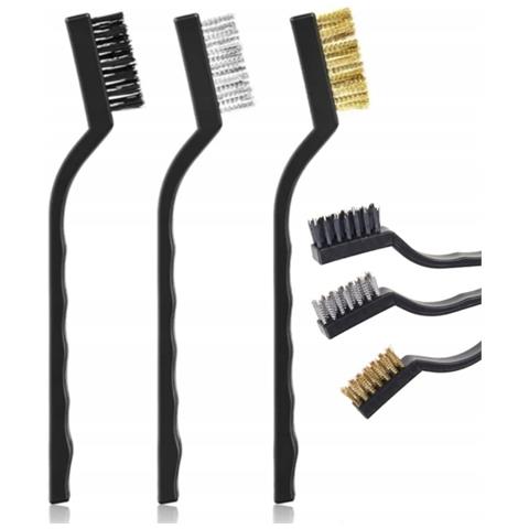 Set Di Spazzole In Acciaio, Ottone E Nylon - Lunghezza 166 Mm | Versatilità E Durata | Pulizia Di Superfici Diverse - Foto 1