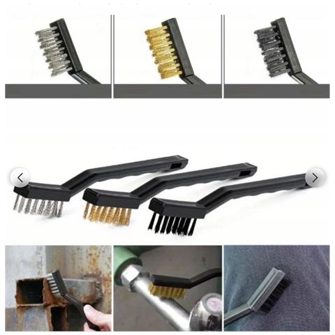 Set Di Spazzole In Acciaio, Ottone E Nylon - Lunghezza 166 Mm | Versatilità E Durata | Pulizia Di Superfici Diverse - Foto 3