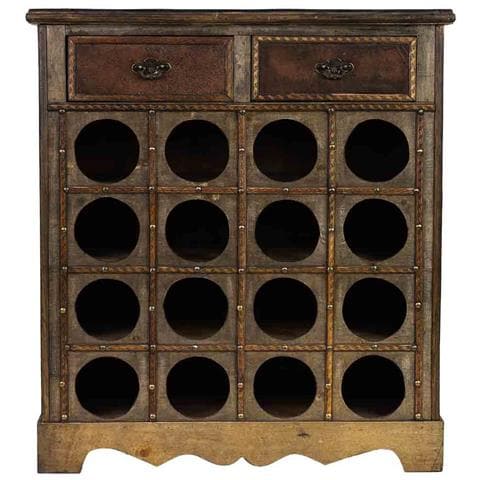 Baul Porta Bottiglie In Legno Marrone 63x31x69,5h Cm - Foto 2