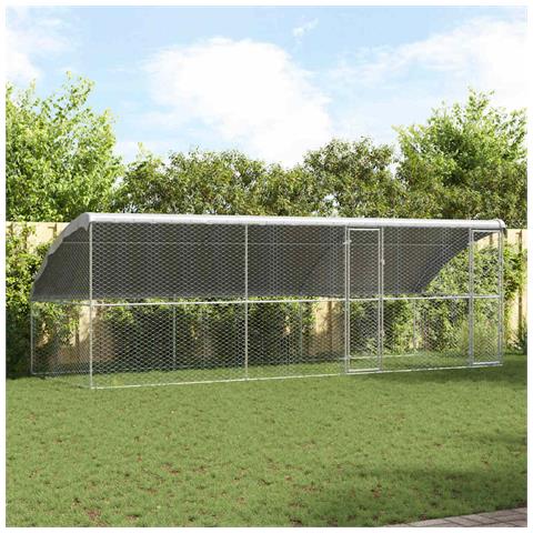 Cuccia per cani 3 pcs Argento 6 x 2 x 2 m Acciaio zincato - Foto 2