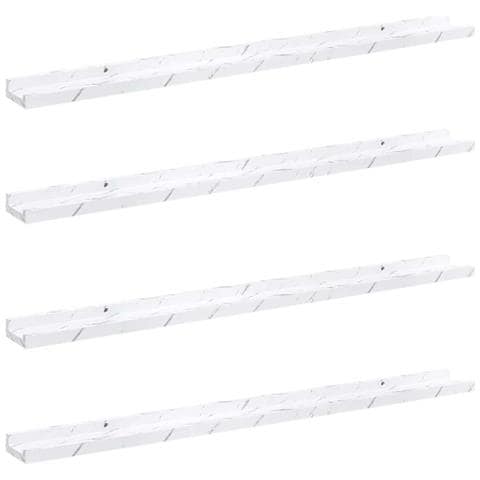 Scaffale da parete 4 pcs Marmo Bianco 100 x 9 x 3 cm - Foto 1
