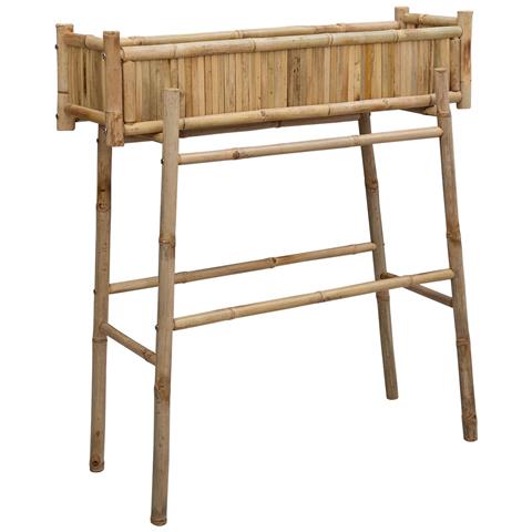Vaso da Giardino con Supporto Naturale 100 x 38 x 114 cm Bambù - Foto 1