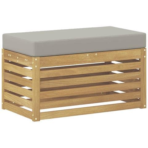Panca da esterno con cuscino Bianco 80 x 43 x 45 cm - Foto 1