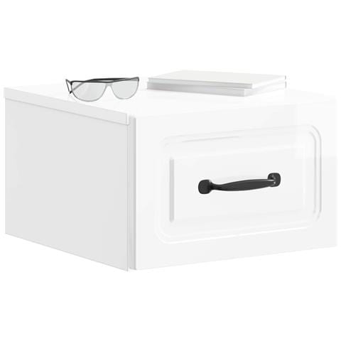 Mobiletto da notte a muro Bianco Lucido 34,5 x 33 x 20 cm - Foto 2