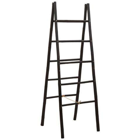 Scala per coperte a doppio lato Nero 50 x 50 x 159 cm Bambù - Foto 1