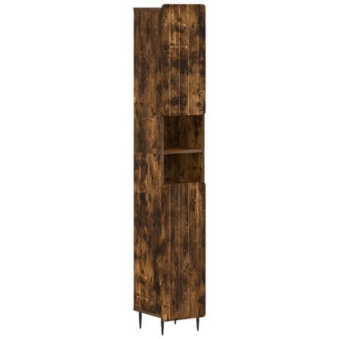 Armadio da Bagno con Ripiano Aperto ZWOLLE Rovere Fumo - Foto 1