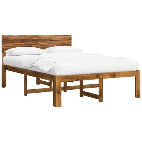 Letto matrimoniale con testiera ROSTOCK Naturale 140 x 190 cm - Foto 1