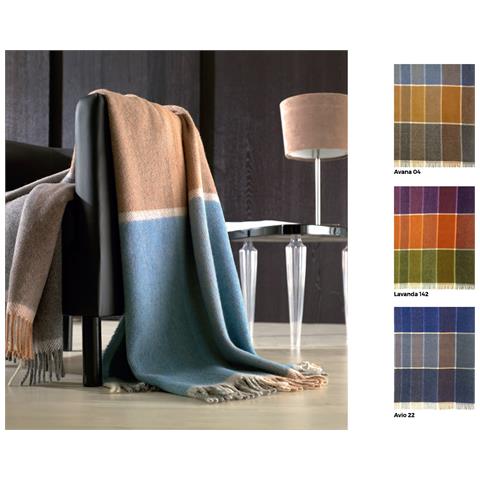 Plaid In Pura Lana Con Frange Modello Bismark 130x180 Cm Avio 22 - Foto 3