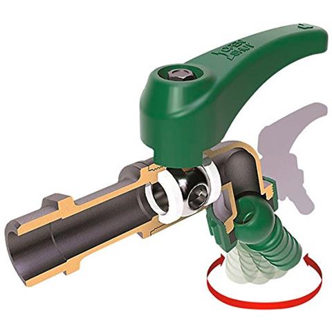 Rubinetto Portagomma A Sfera Con Portagomma Orientabile A 360° Evita Lo Schiacciamento Del Tubo In Gomma Innestato Sul Raccordo. Maniglia Ergonomica. Elevata Resistenza Al Gelo. Corpo In Ottone Nichelato, Raccordo In Polimero. Maniglia A Leva In Alluminio - Foto 2