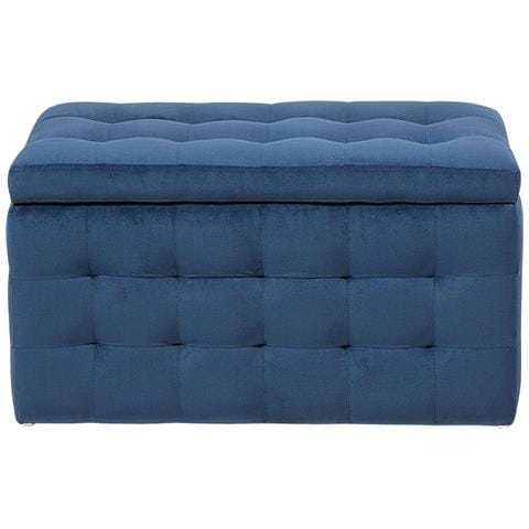 Pouf Ottomano Con Contenitore In Tessuto Blu Scuro Michigan - Foto 34