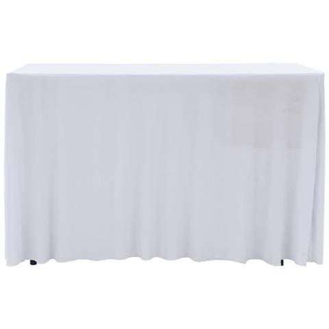 Copertura Elastica Per Tavolo Con Gonna 2pz 120x6,5x74cm Bianco - Foto 2