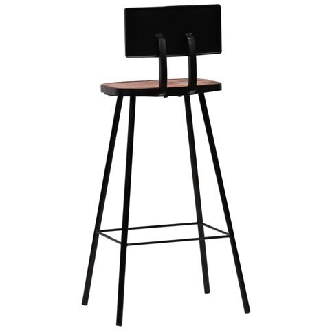 Sedie Da Bar 2 Pz Legno Massello Di Recupero Multicolore - Foto 2