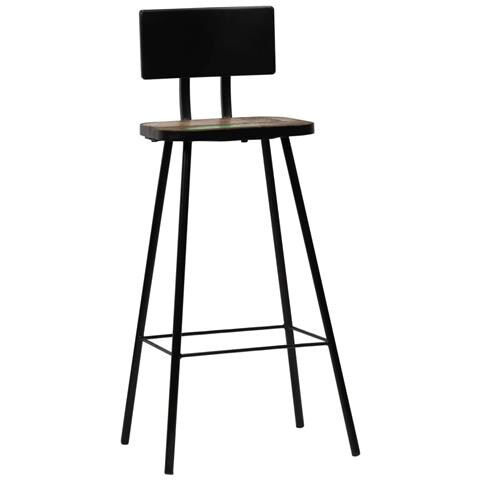 Sedie Da Bar 2 Pz Legno Massello Di Recupero Multicolore - Foto 10