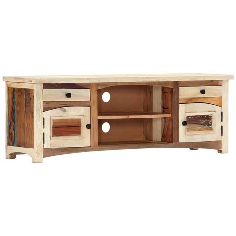 Mobile Porta Tv 120x30x40 Cm In Legno Massello Di Recupero - Foto 10