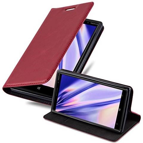 Custodia Compatibile Con Nokia Lumia 830 In Rosso Mela - Coperchio Protettiva Con Chiusura Magnetica, Funzione Stand E Tasca Per Le Carte - Foto 1