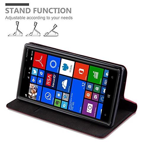 Custodia Compatibile Con Nokia Lumia 830 In Rosso Mela - Coperchio Protettiva Con Chiusura Magnetica, Funzione Stand E Tasca Per Le Carte - Foto 2
