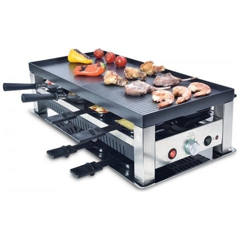 Table Grill 5 in 1, Da tavolo, Nero, Argento, Rettangolare, Acciaio inossidabile, Potenza, Pronto, Raschietto - Foto 1