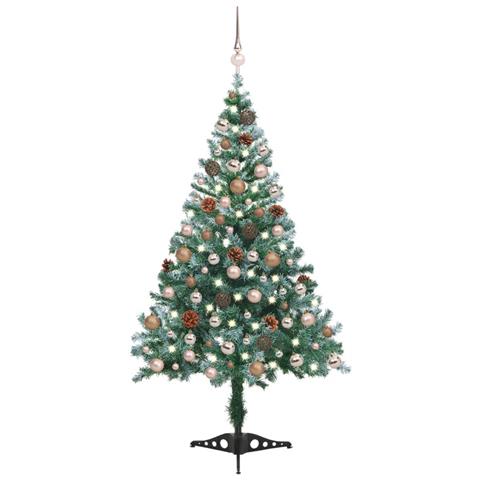 Set Albero Natale Glassato con Set LED Palline e Pigne 150cm - Foto 1
