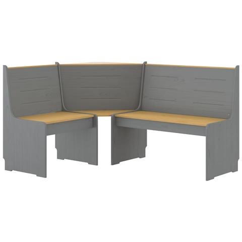 Panca Angolare REINE 151 cm in Pino Marrone ambra e Grigio - Foto 1