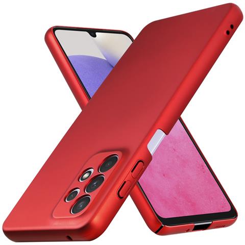 Custodia Compatibile Con Samsung Galaxy A33 5g In Rosso Metallo - Hard Case Coperchio Protettivo In Look Metallico Contro I Graffi E Gli Urti - Foto 1