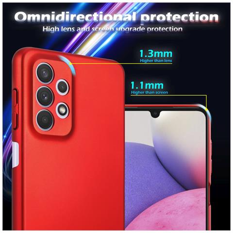 Custodia Compatibile Con Samsung Galaxy A33 5g In Rosso Metallo - Hard Case Coperchio Protettivo In Look Metallico Contro I Graffi E Gli Urti - Foto 2