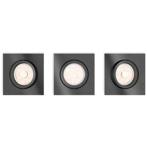 Pack 3 Faretti Downlight Quadrati Donegal Foro 70x70 Mm Nickel 42x90x90 Mm Pc - Foto 1