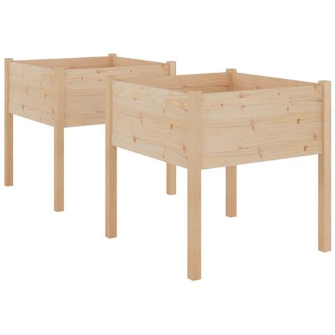 Fioriere da Giardino 2 pz 70x70x70 cm Legno Massello di Pino - Foto 2