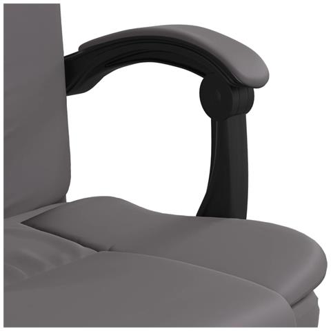 Poltrona da Ufficio Reclinabile Grigia in Similpelle - Foto 2