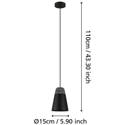 Lampadario Moderno Canterras 1 Luce Acciaio Nero - Foto 3