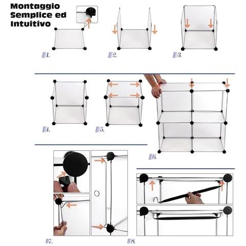 Scarpiera Modulare 16 Cubi Mobile Porta Scarpe Componibile 32 Paia Salvaspazio - Foto 2