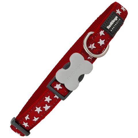 Collare Per Cani Red Dingo Style Rosso Stelle (2 X 31-47 Cm) - Foto 1