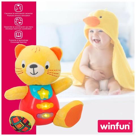 Peluche Con Suono Winfun Gatto 16 X 17,5 X 10,5 Cm (6 Unità) - Foto 2