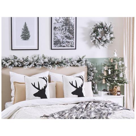 Set Di 2 Cuscini Shadrack Cotone 45 X 45 Cm Bianco Modello Natalizio - Foto 1