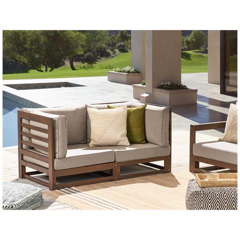 Divano 2 Posti Trani Legno Di Acacia Certificato Legno Scuro - Foto 1