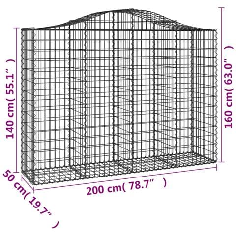 Cesti Gabbioni Ad Arco 50 Pz 200x50x140/160 Cm Ferro Zincato - Foto 5