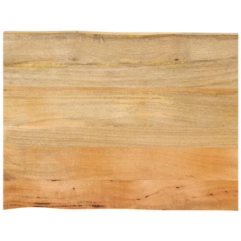Piano Per Tavolo 90x60x2,5cm Bordi Vivi In Legno Massello Mango - Foto 1