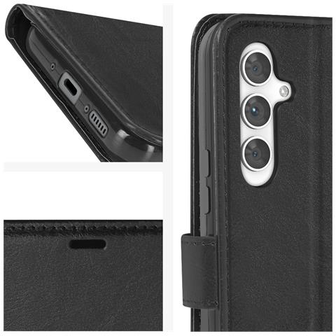 Custodia Per Samsung A54 5g Portafoglio Funzione Supporto E Cordino, Nero - Foto 2