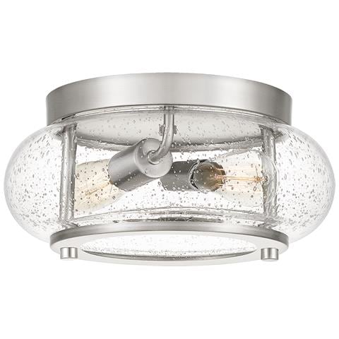 Plafoniera Industrial Nordica Trilogy Metallo Nichel Spazzolato 2 Luci E27 - Foto 1