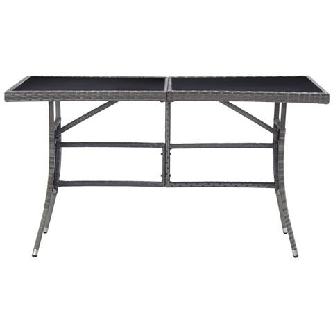 Tavolo Da Giardino Grigio 140x80x74 Cm In Polyrattan - Foto 2