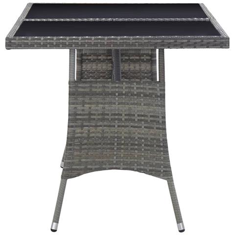 Tavolo Da Giardino Grigio 140x80x74 Cm In Polyrattan - Foto 3