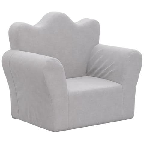 Divano Per Bambini Grigio Chiaro In Morbido Peluche - Foto 1