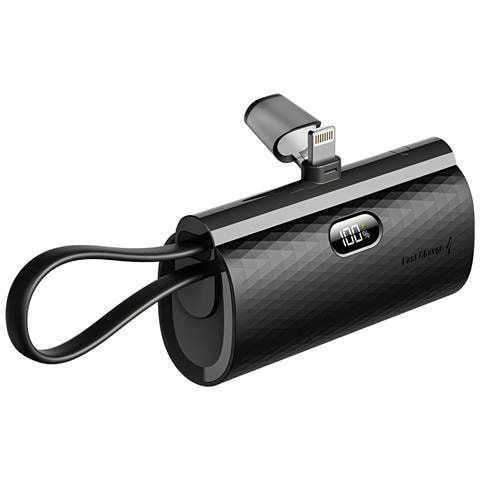 Caricabatterie Esterno 5000mah Connettori Lightning E Usb-c 20w, Nero - Foto 1