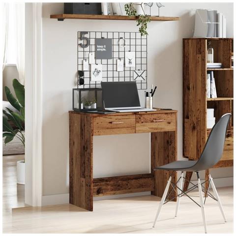 Scrivania Legno Antico 80x40x75 Cm In Truciolato - Foto 3