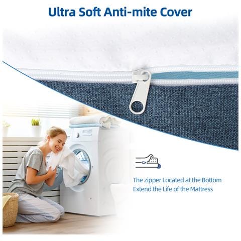 Materasso Memory 140x200, Alto 20 Cm, Materassi Memory Foam Con Gel, Media Rigidità, Ortopedico, Anallergico, Sfoderabile, 140x200x20cm - Foto 5