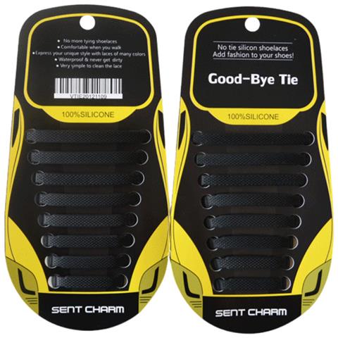 Stile Senza Sforzo: Lacci In Silicone Senza Nodi (16 Pezzi) Black - Foto 1